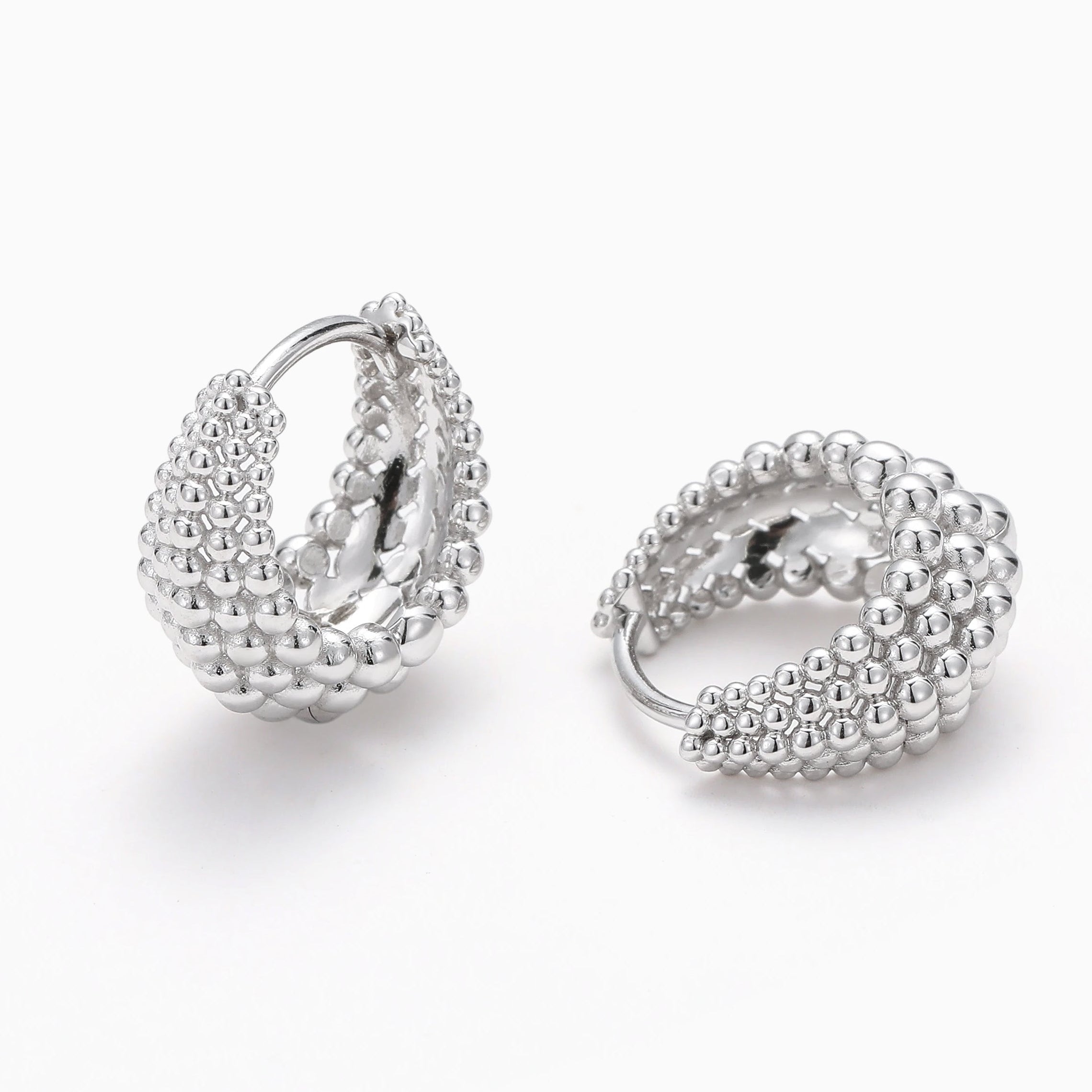 CURVED PIN PEARL ORBIT STUDS S925 SILVER