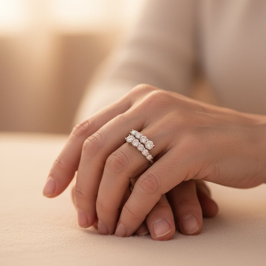 LUXURIOUS OVERLAPPING MOISSANITE RING