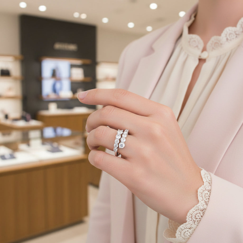 LUXURIOUS OVERLAPPING MOISSANITE RING