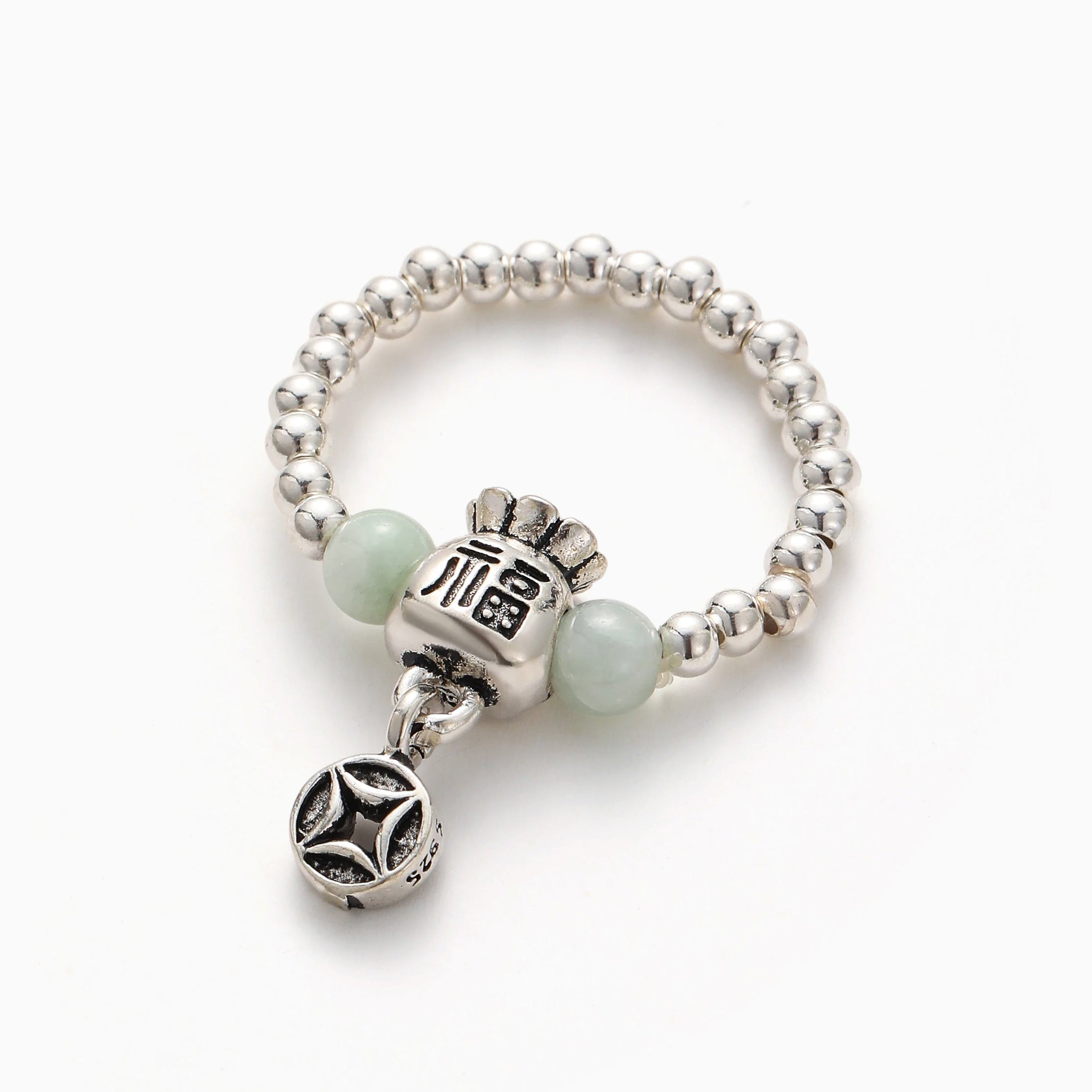 FORTUNE BAG STERLING SILVER STRETCH RING