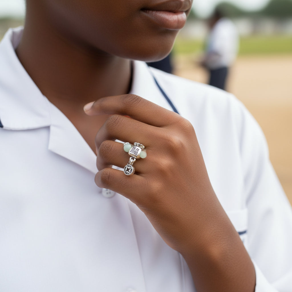 FORTUNE BAG STERLING SILVER STRETCH RING