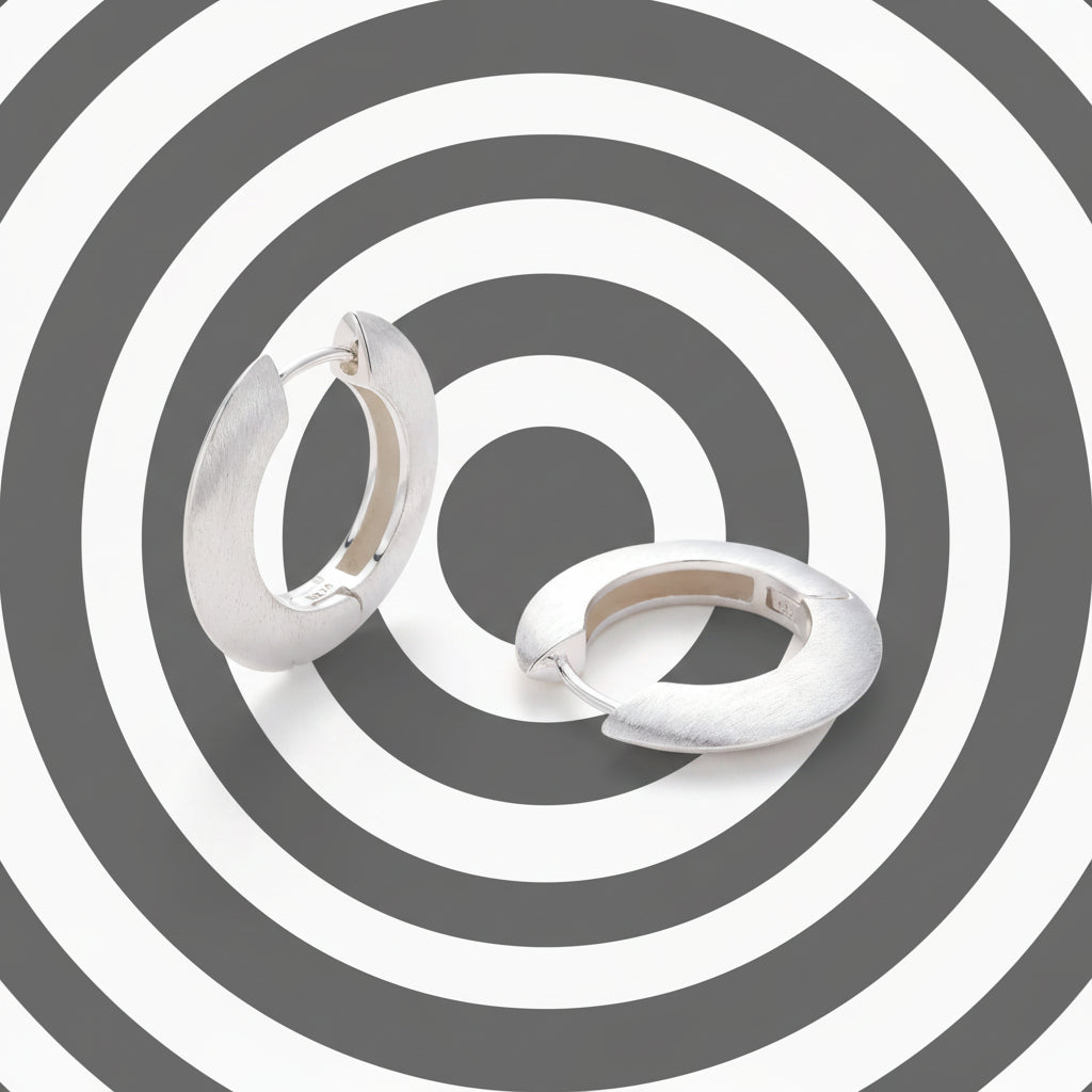 ARCHITECTURAL FORM EDGY WIDE BAND HOOPS
