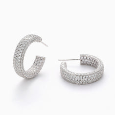 360 DEGREES OF BRILLIANCE PAVÉ CZ HOOPS