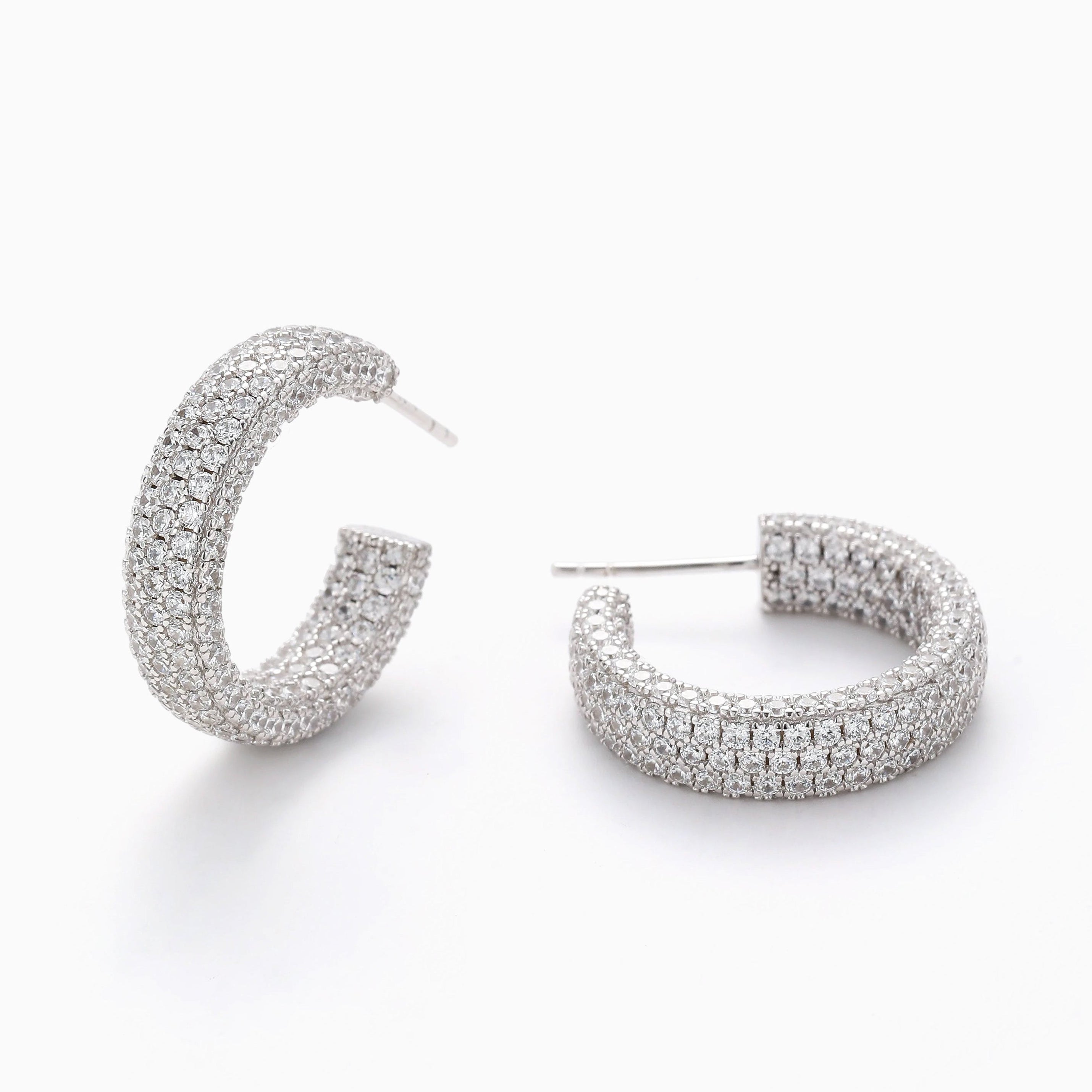 360 DEGREES OF BRILLIANCE PAVÉ CZ HOOPS