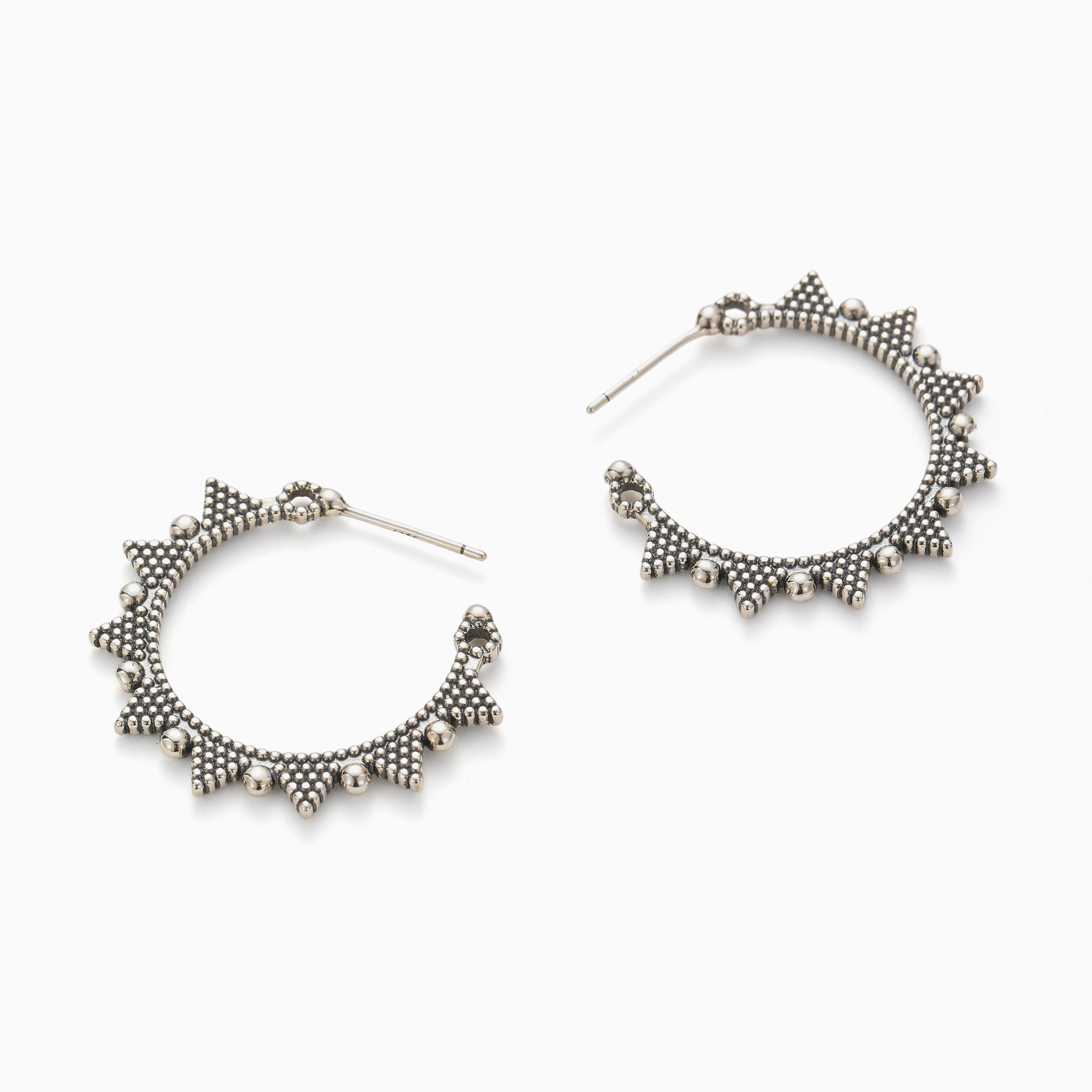 CLASSIC SOUTH ASIAN OXIDIZED SILVER HOOPS FEMININE POWER