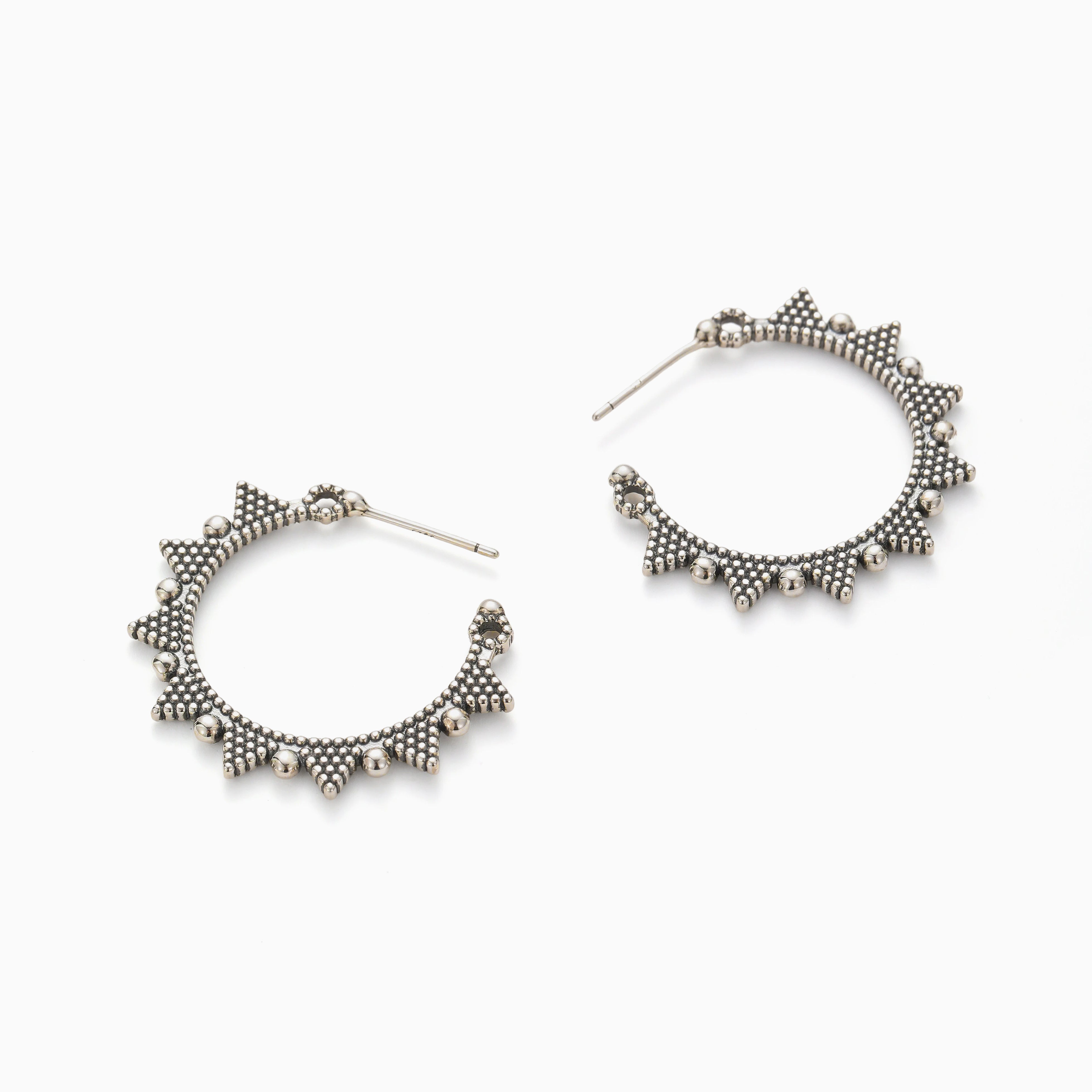 CLASSIC SOUTH ASIAN OXIDIZED SILVER HOOPS FEMININE POWER