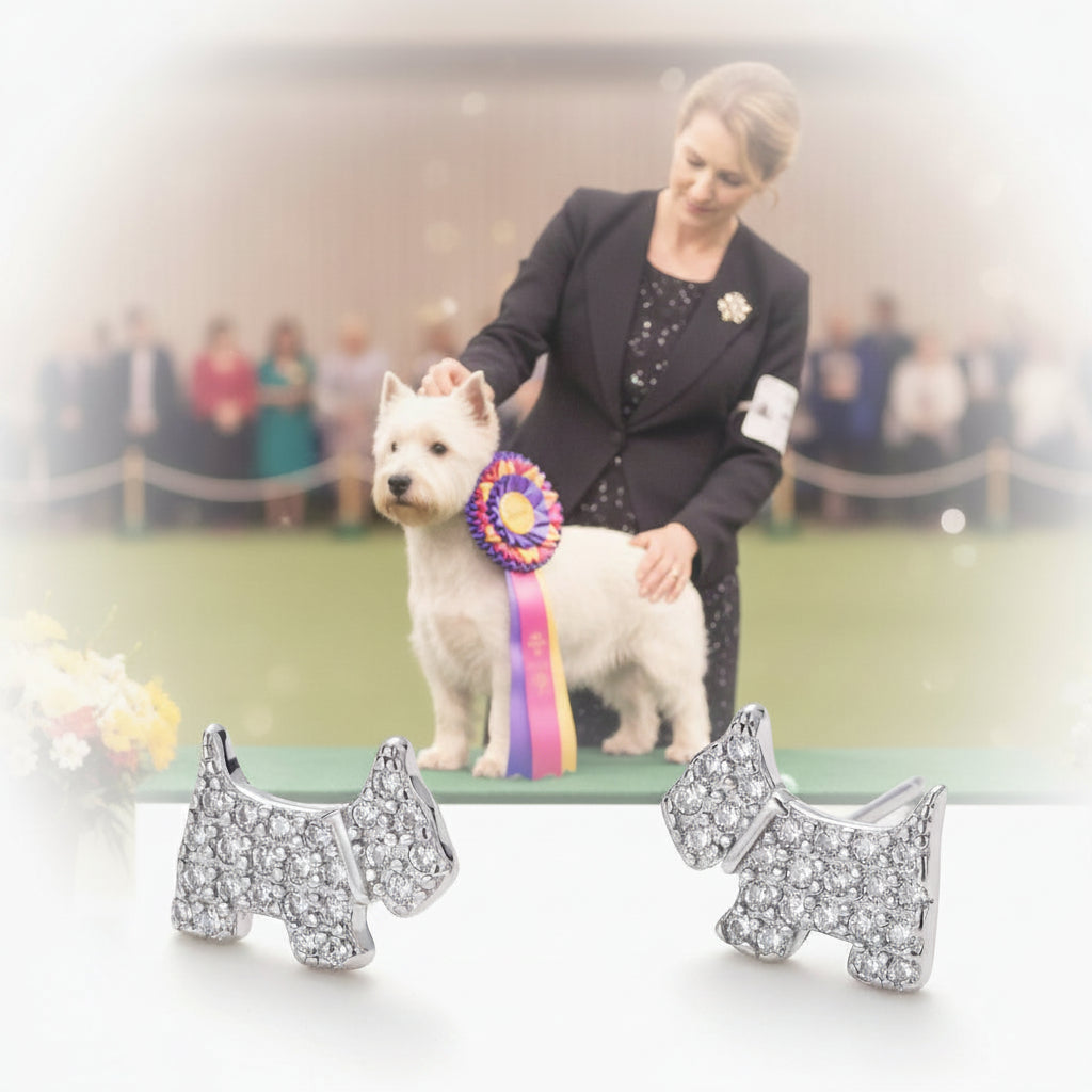 PUP PRIDE TERRIER SILHOUETTE STUDS