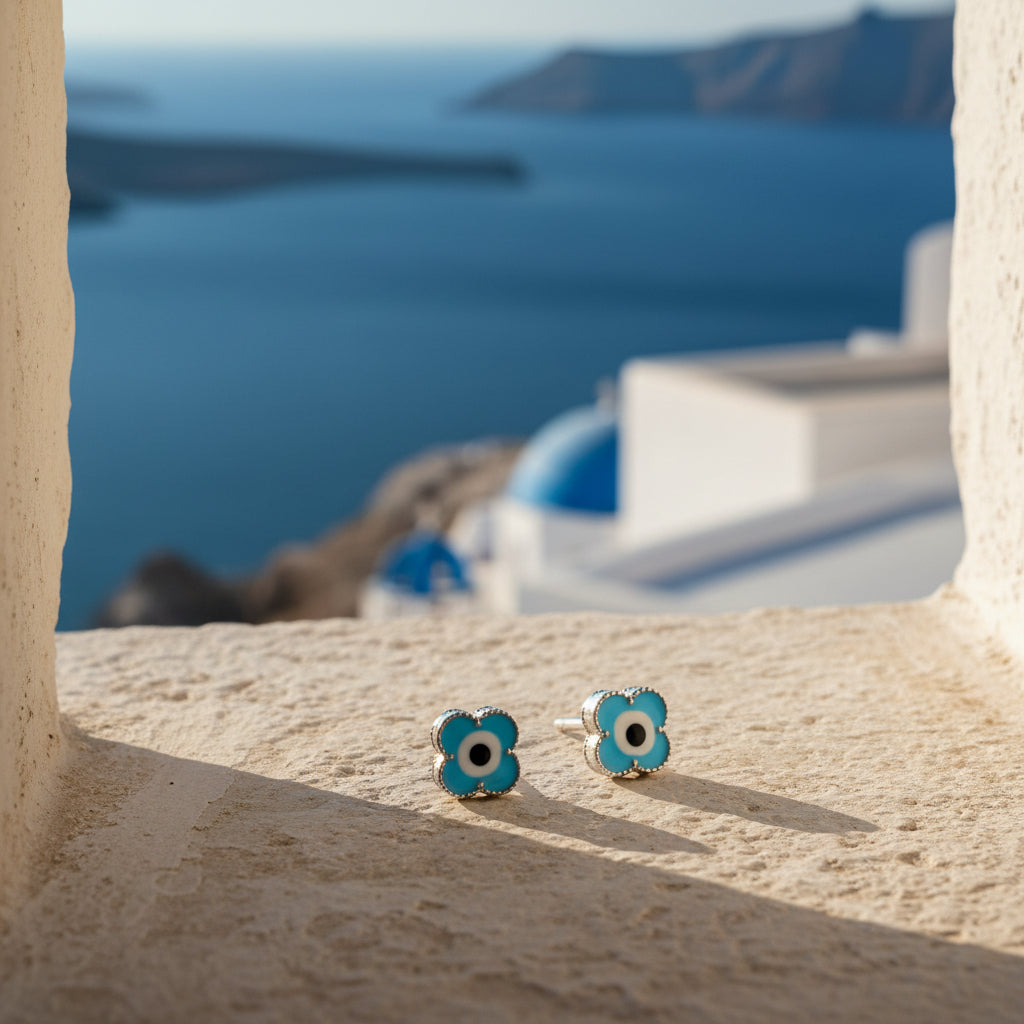 EYE IN A BLOOM S925 STUDS
