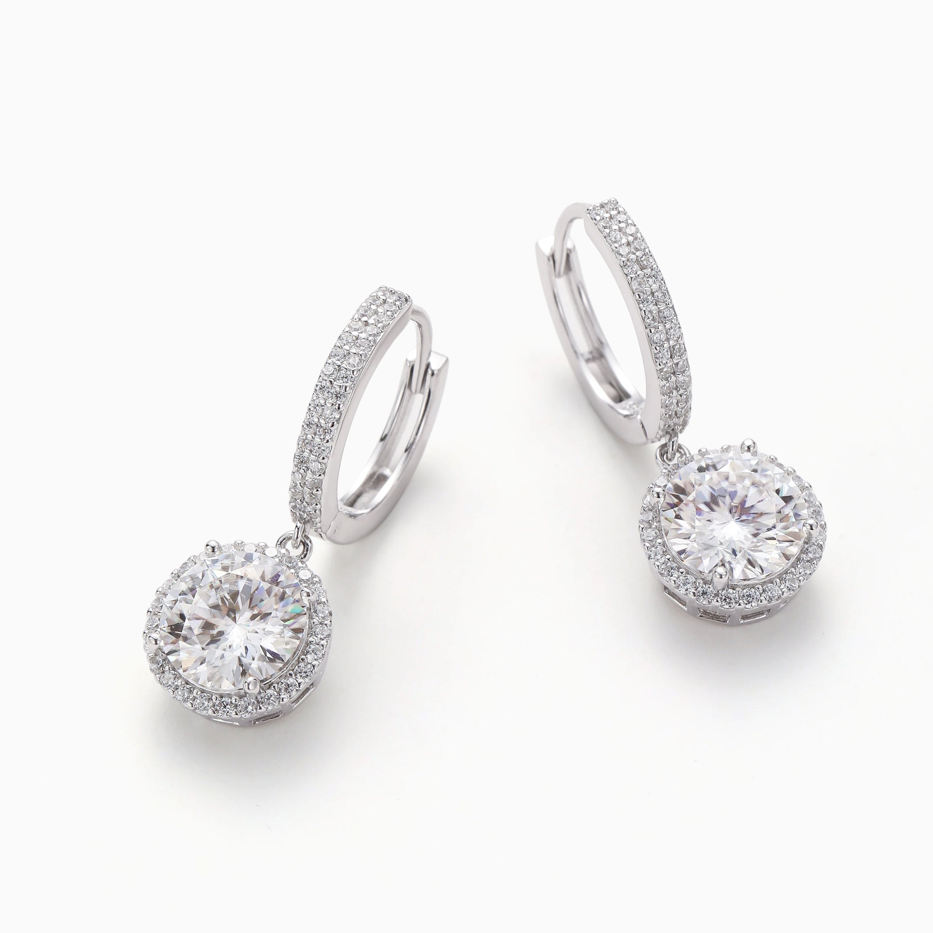 2 CARAT MOISSANITE HOOP EARRINGS S925 STERLING SILVER