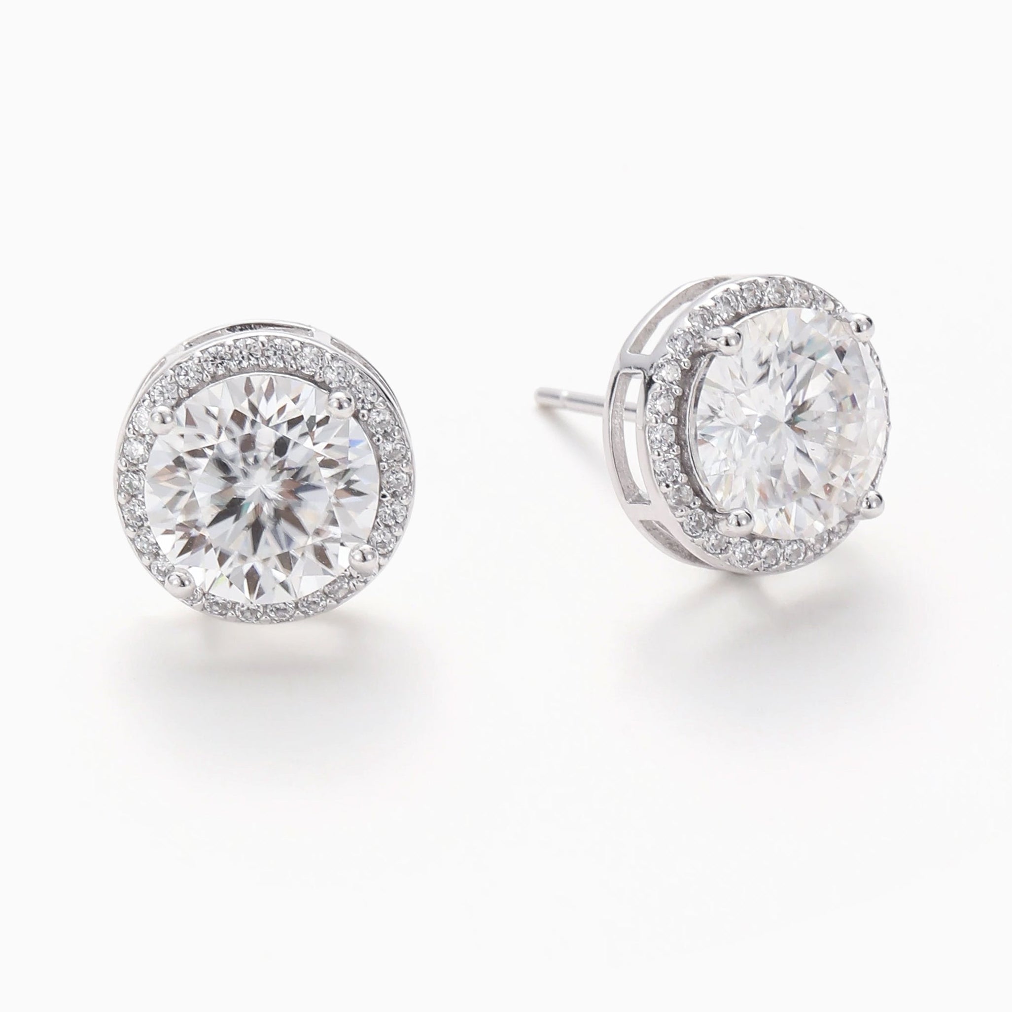 TWO CARAT BRILLIANT CUT MOISSANITE SOLITAIRE EARRINGS