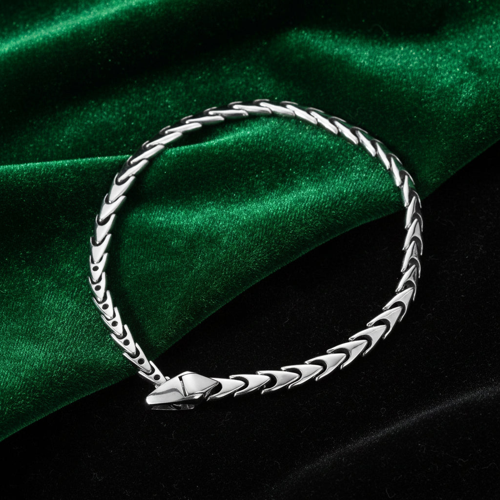 DESIGNER'S ADJUSTABLE SNAKE BRACELET S925 STERLING SILVER