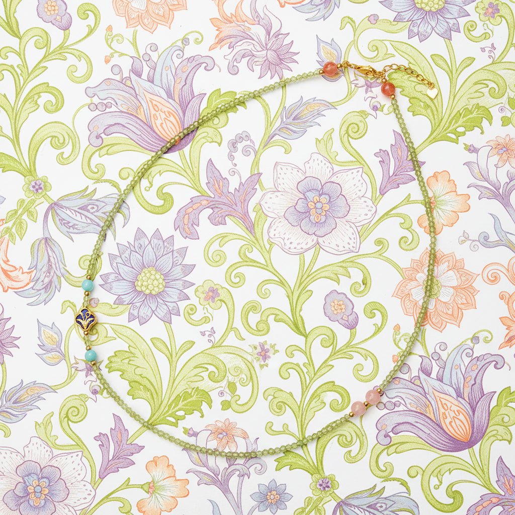 PERIDOT AND MULTI GEMSTONE BEADED NECKLACE
