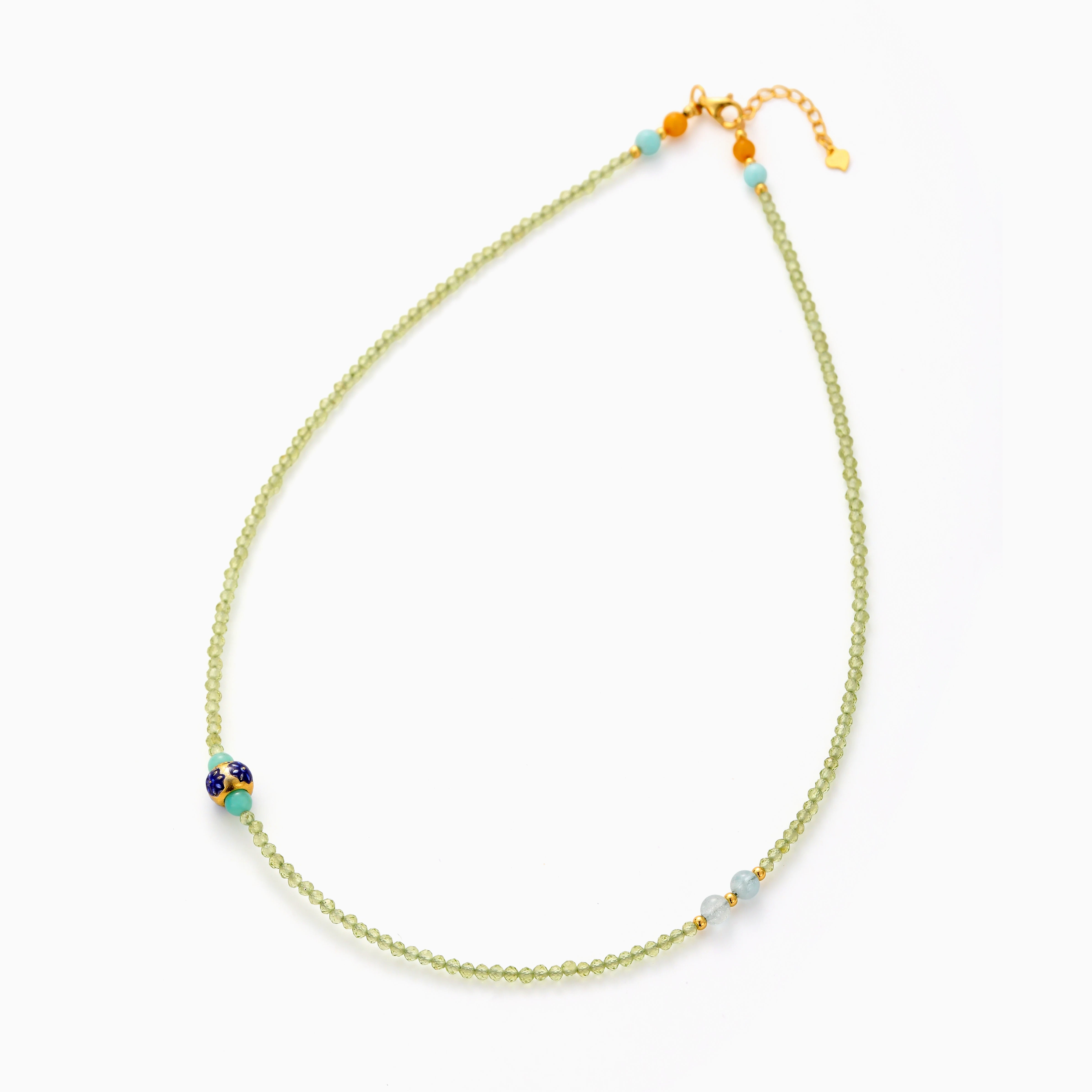 LIME GREEN PERIDOT FIRST LAYER NECKLACE