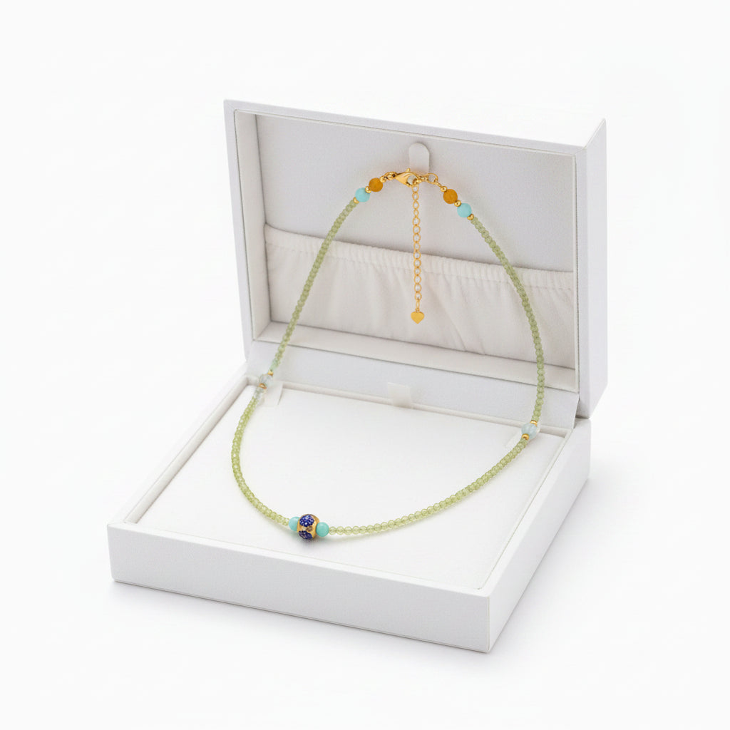 LIME GREEN PERIDOT FIRST LAYER NECKLACE