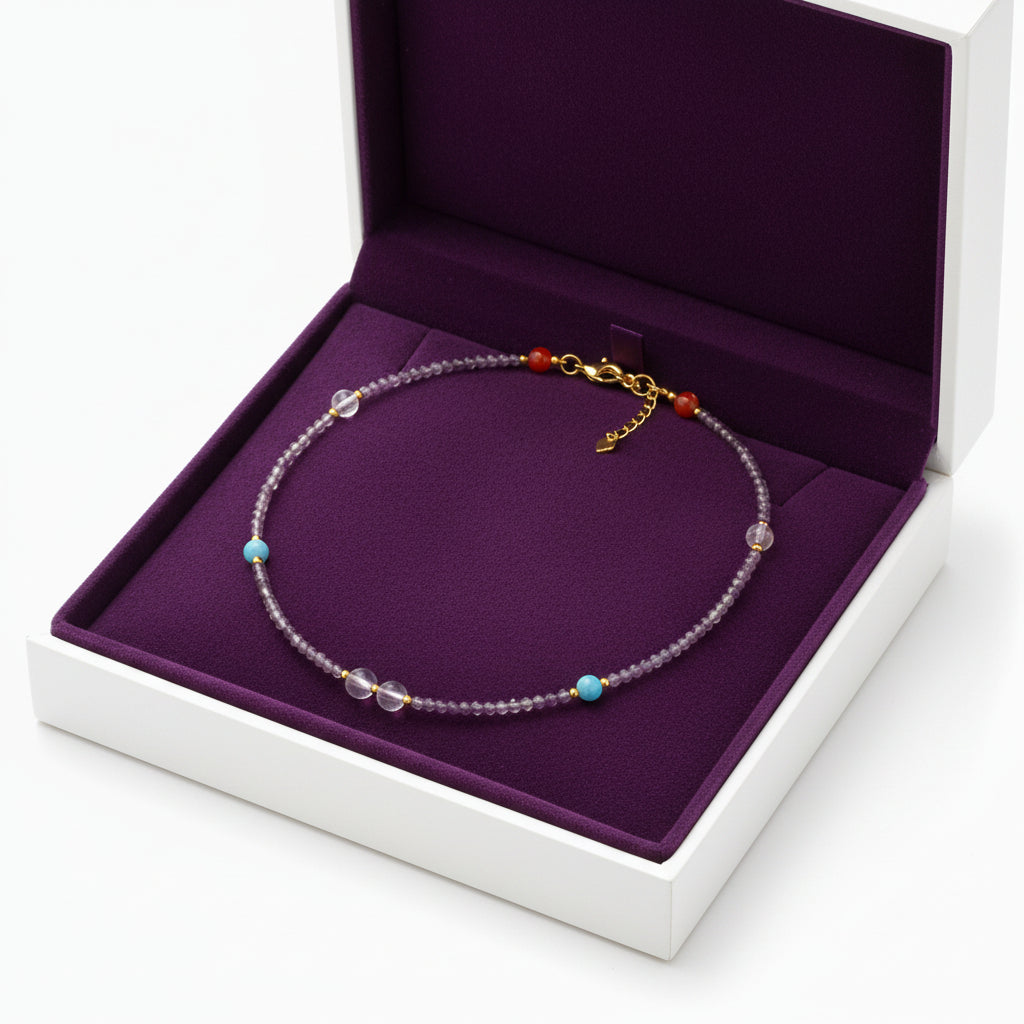 FACETED AMETHYST GEMSTONE NECKLACE FOR FIRST LAYER STYLING