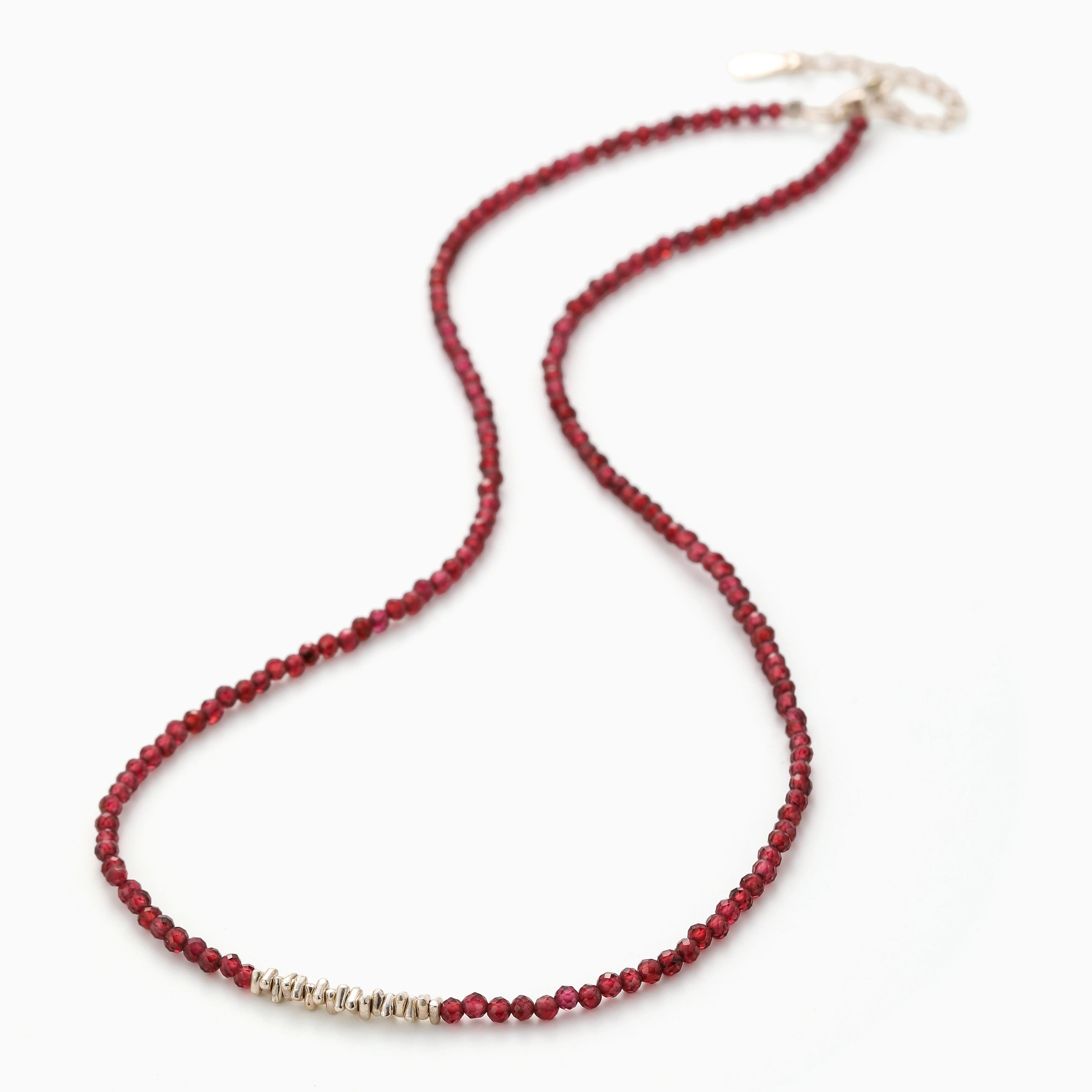 RED HOT SPARKLE FACETED GARNET NECKLACE