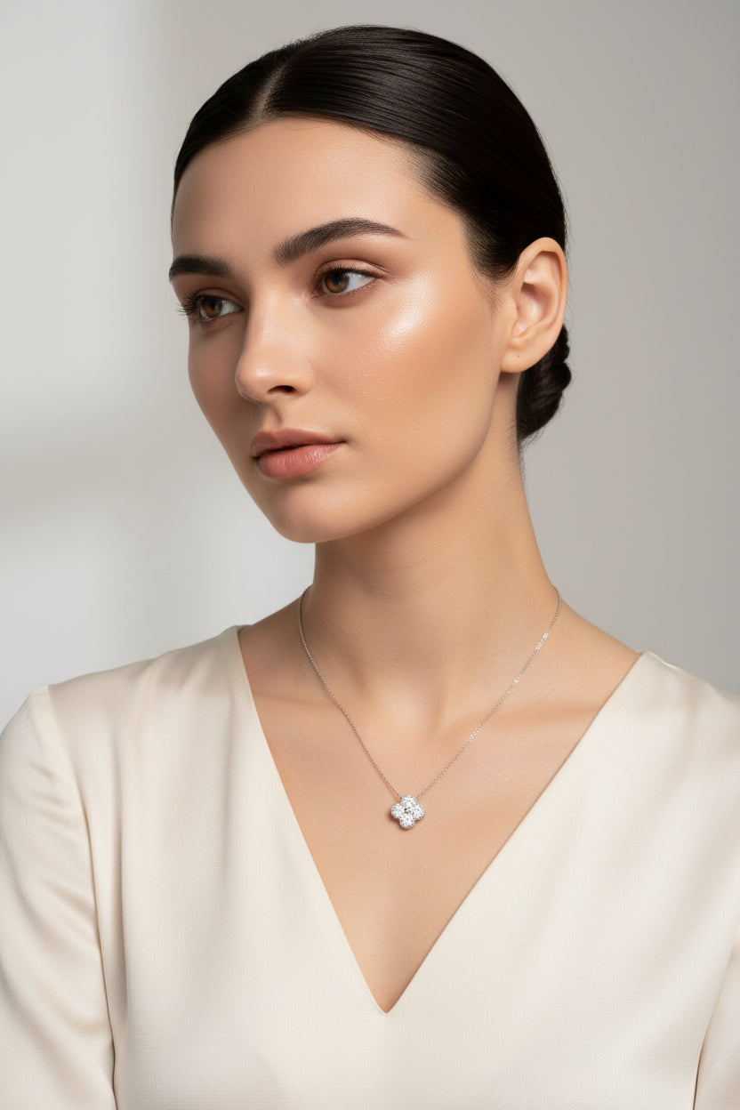 CLAIRE DE LUNE MOISSANITE PENDANT NECKLACE