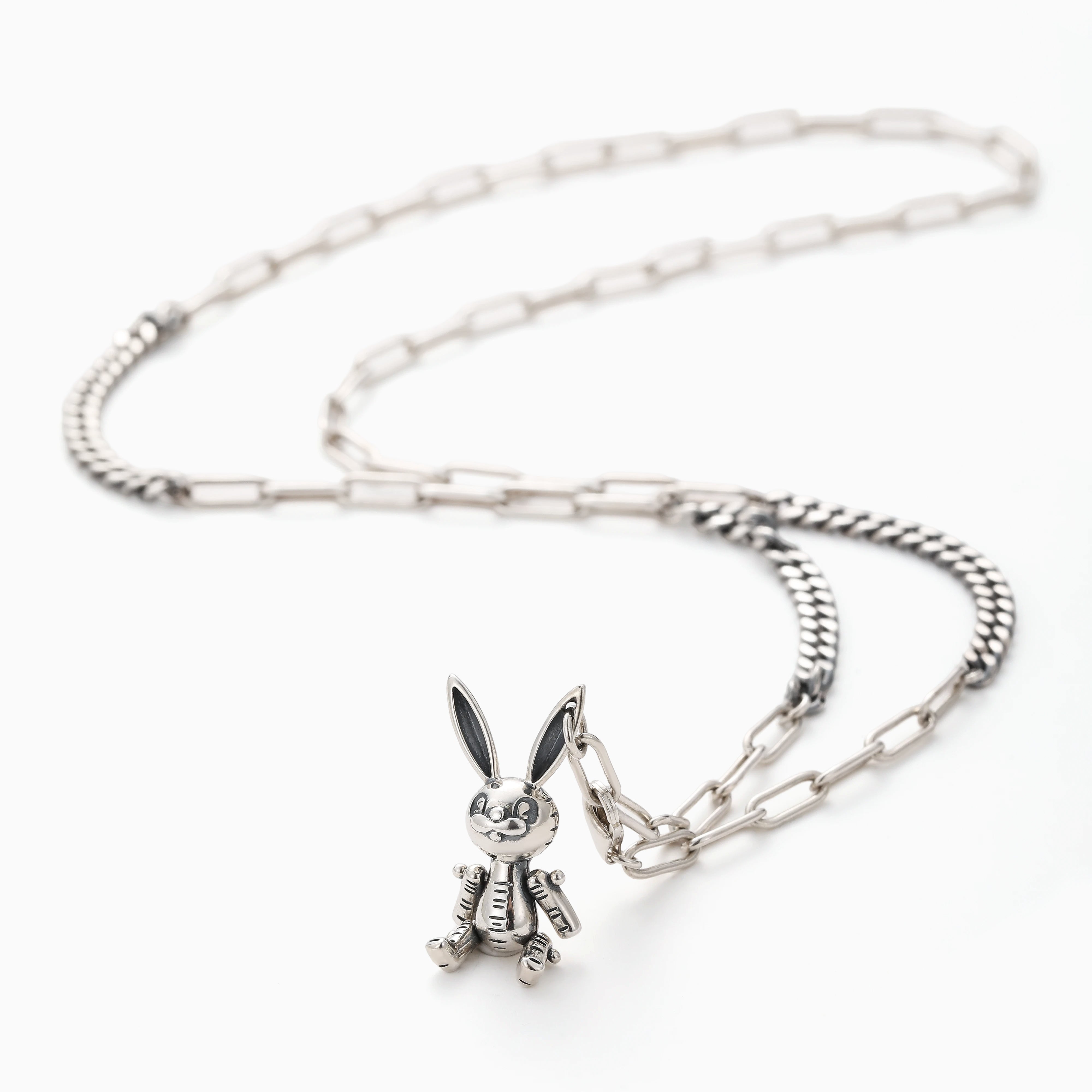 ROBOTIC BUNNY PENDANT NECKLACE FUTURISTIC FUN FOR THE AI ERA