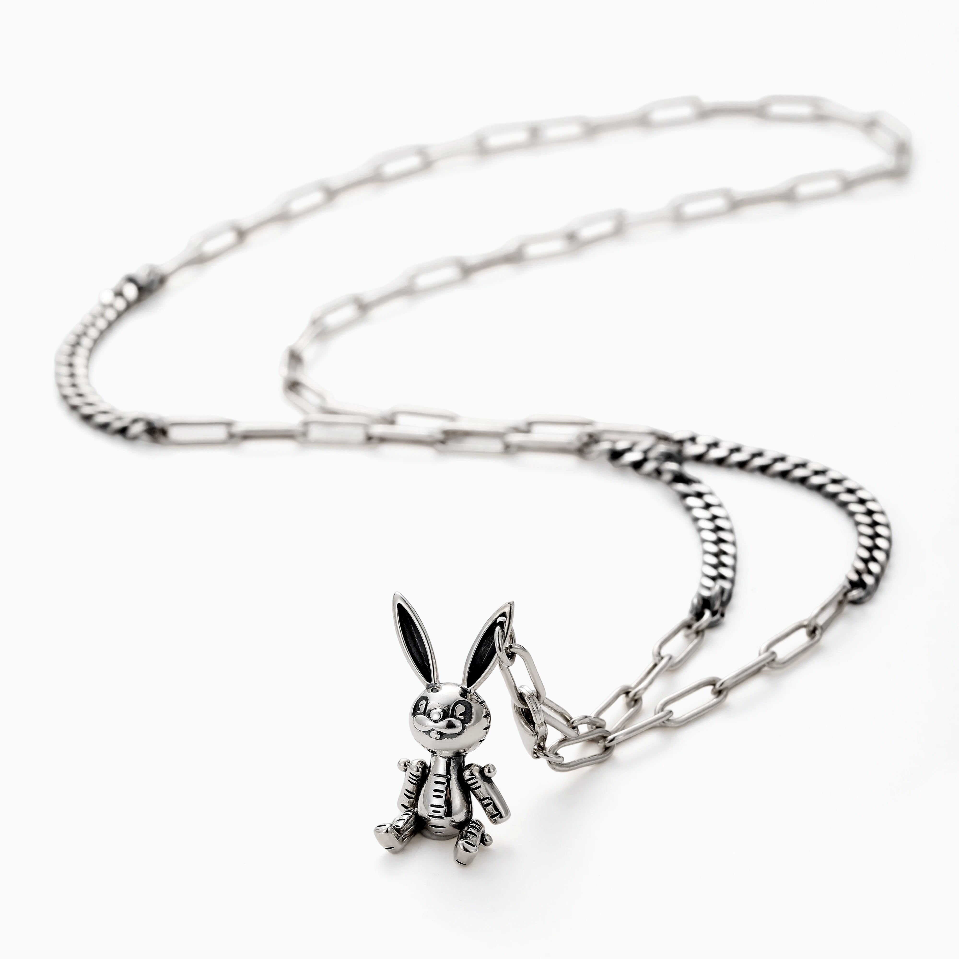 ROBOTIC BUNNY PENDANT NECKLACE FUTURISTIC FUN FOR THE AI ERA