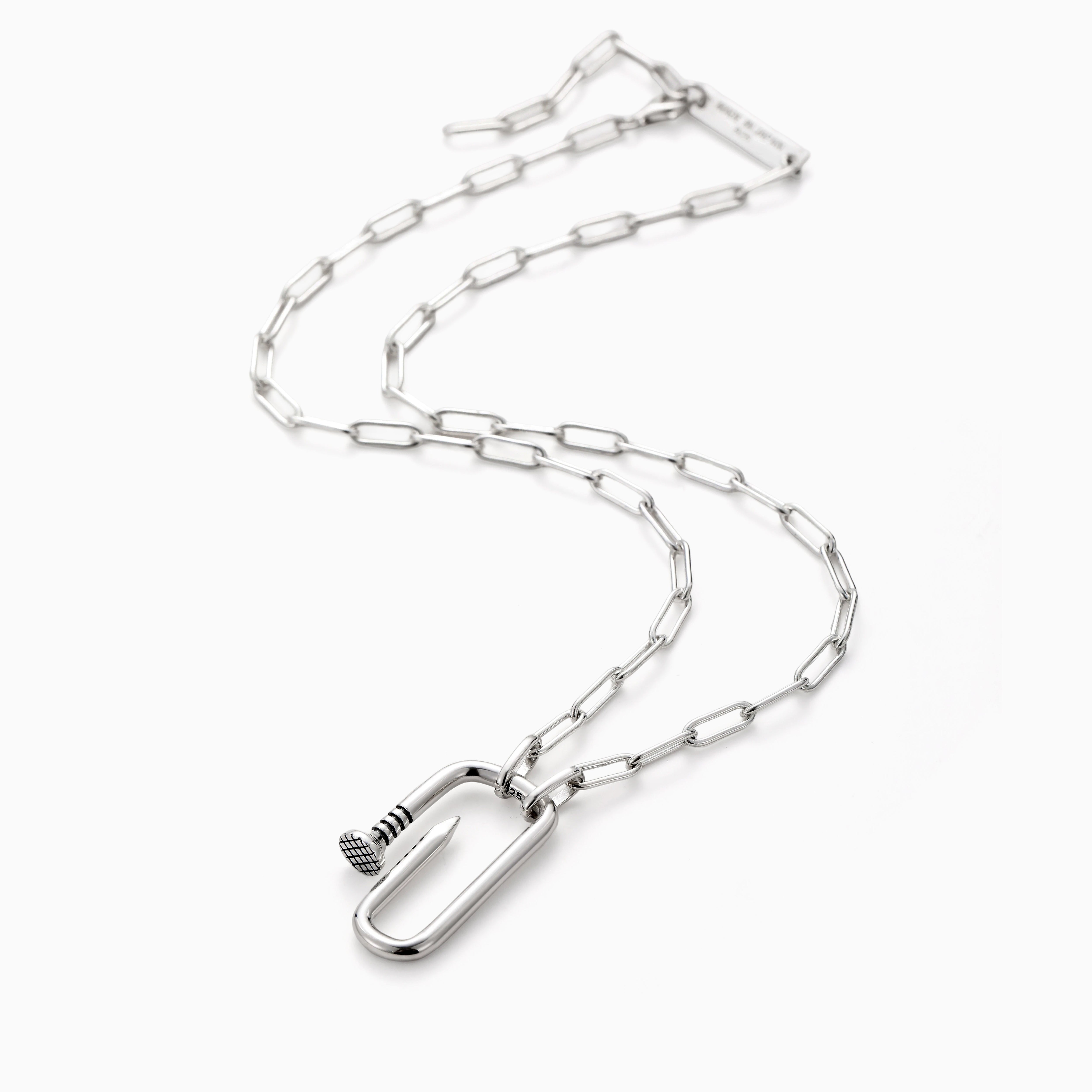 A HANDY CLASSY S925 STERLING SILVER NAIL PENDANT NECKLACE