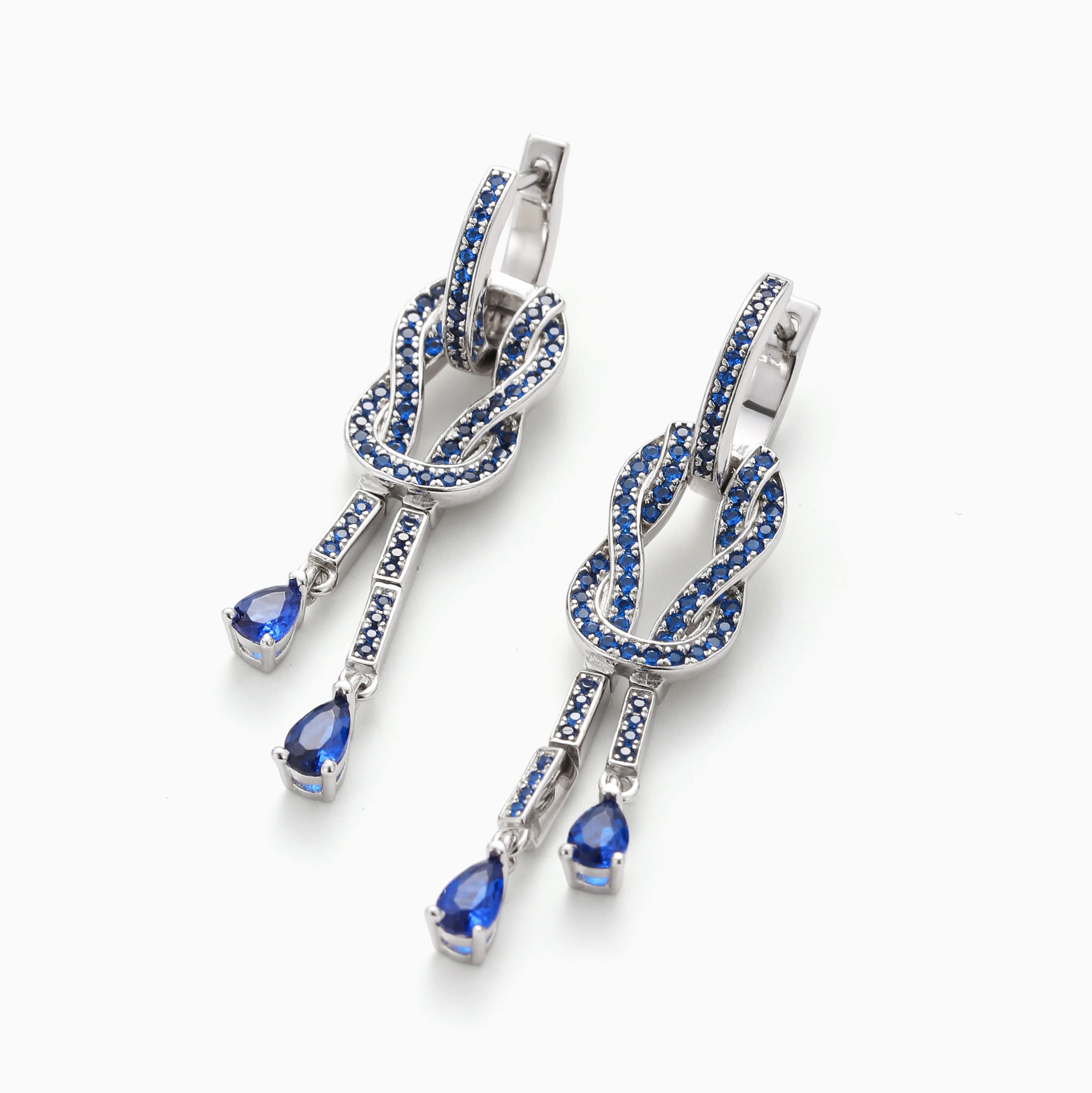 KASHMIR SAPPHIRE CZ INFINITY DROP EARRINGS