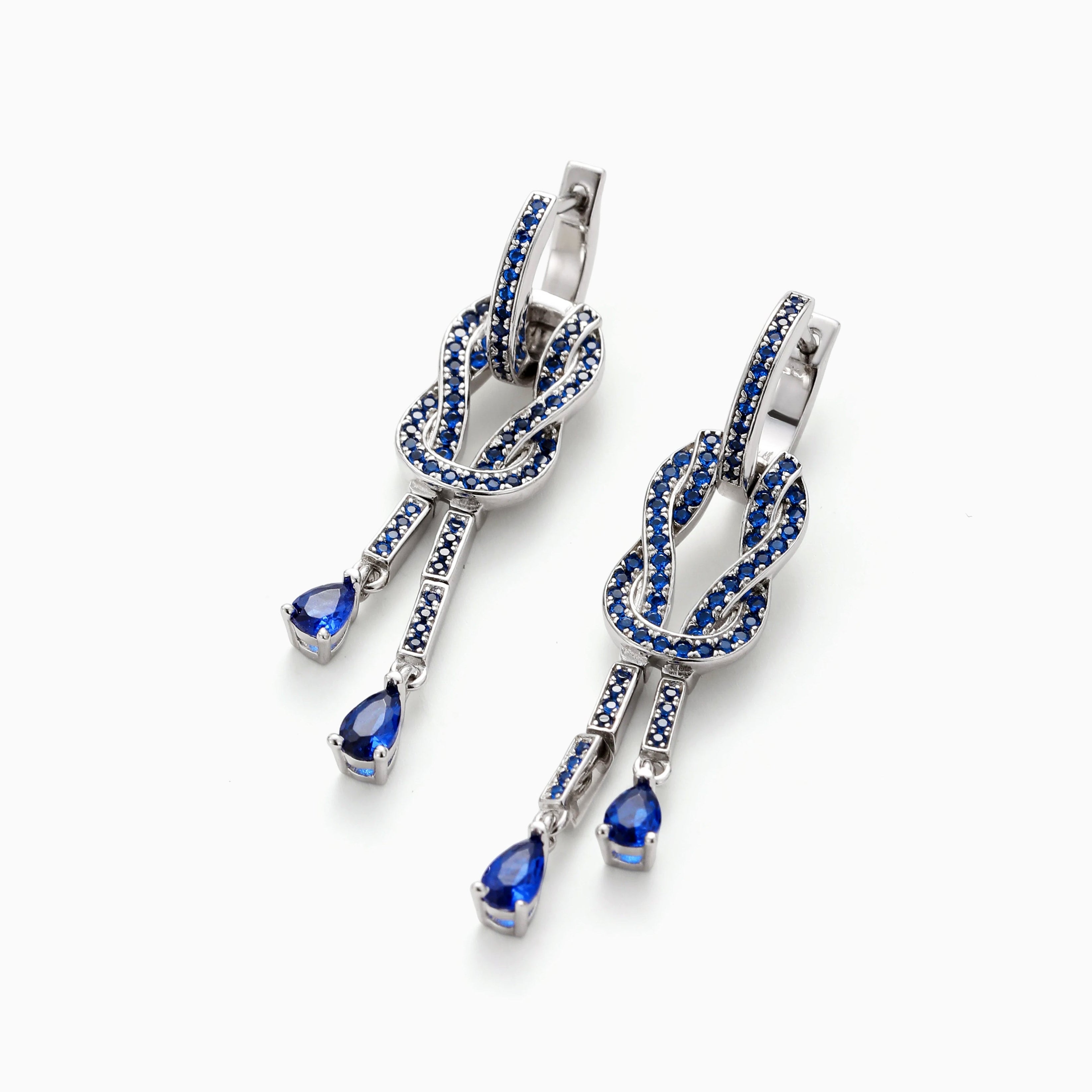 KASHMIR SAPPHIRE CZ INFINITY DROP EARRINGS