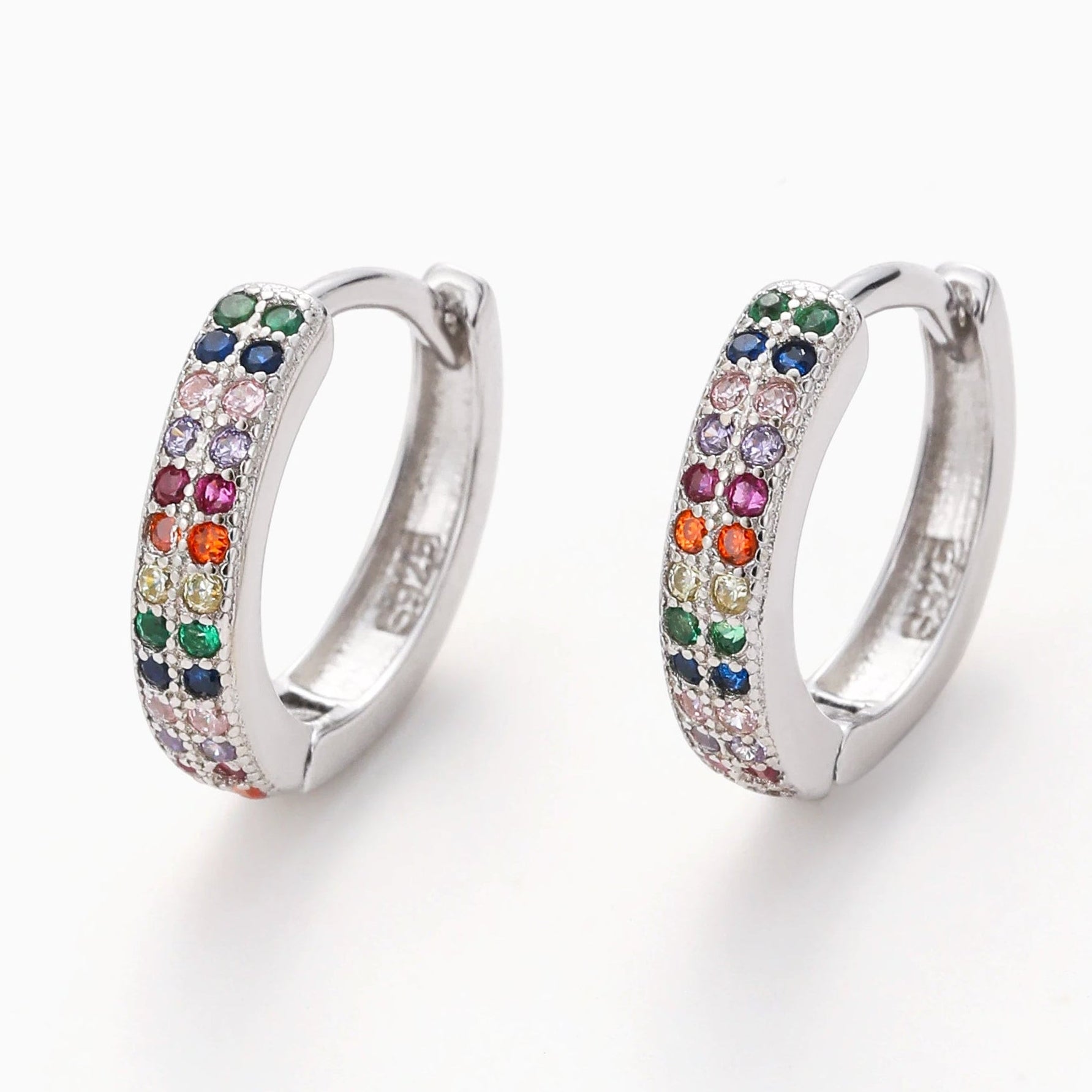POP OF COLOR CZ HOOPS