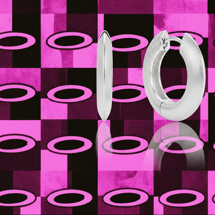 ARCHITECTURAL FORM EDGY WIDE BAND HOOPS