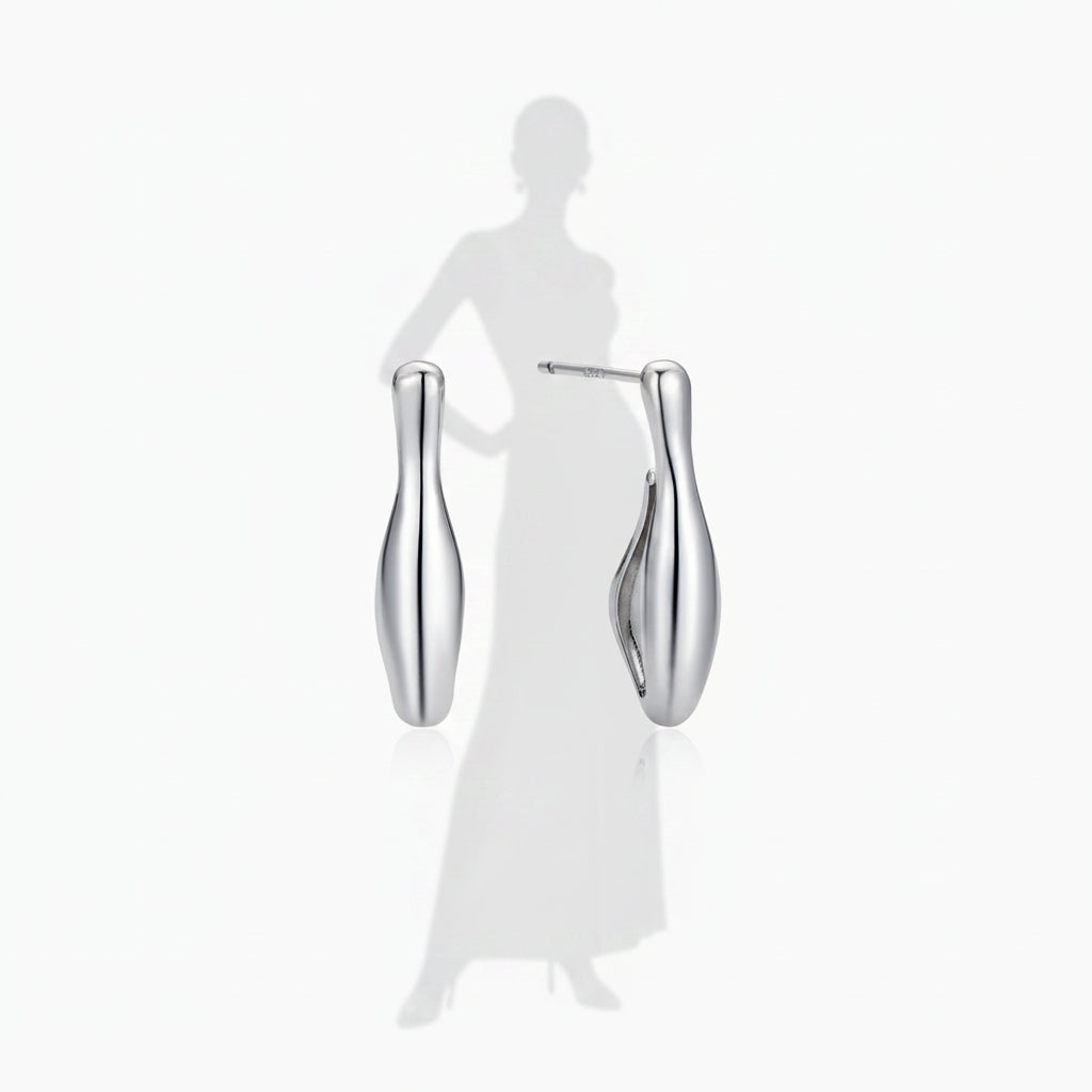 LIQUID SILVER FORM STUDY LADY SILHOUETTE HOOPS