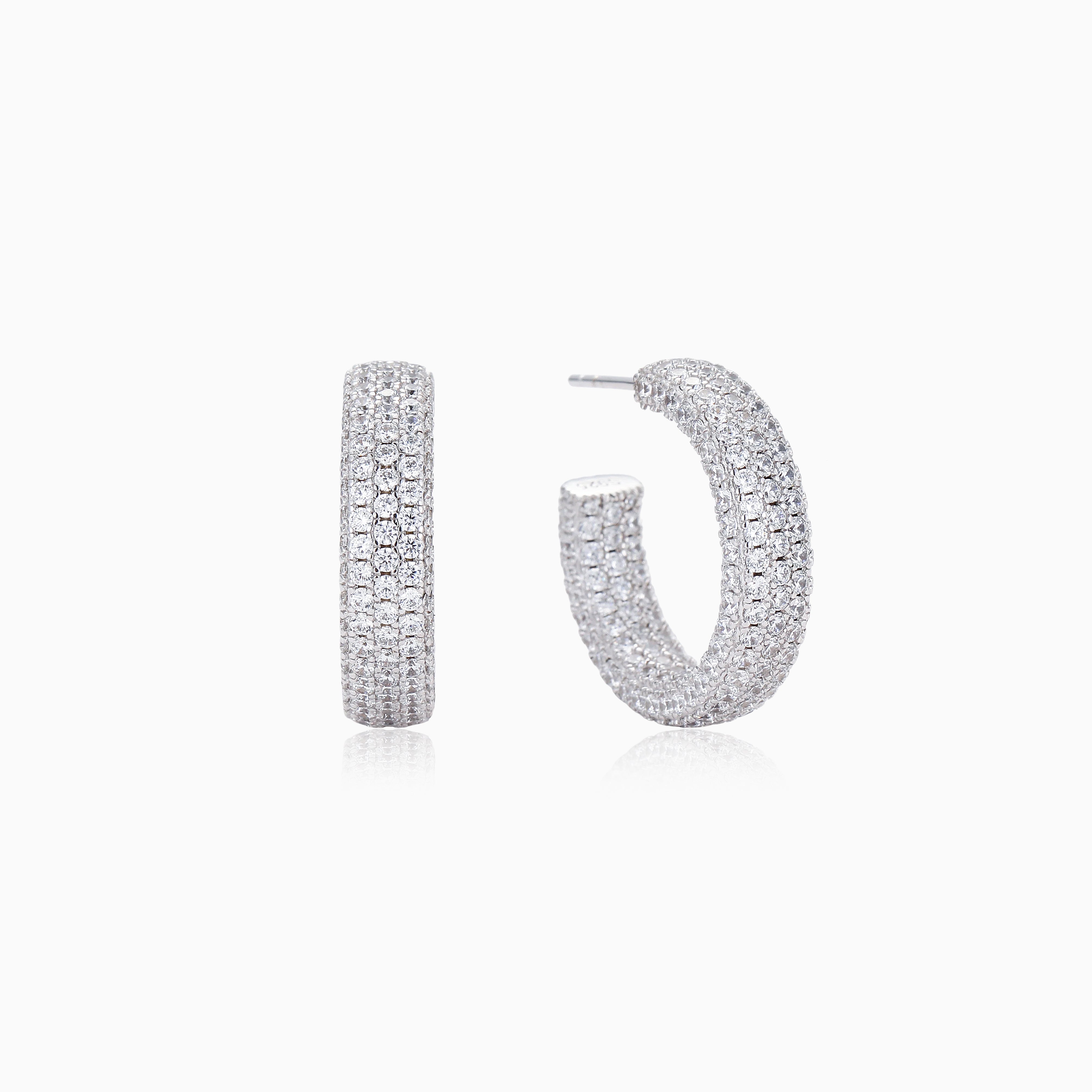 360 DEGREES OF BRILLIANCE PAVÉ CZ HOOPS