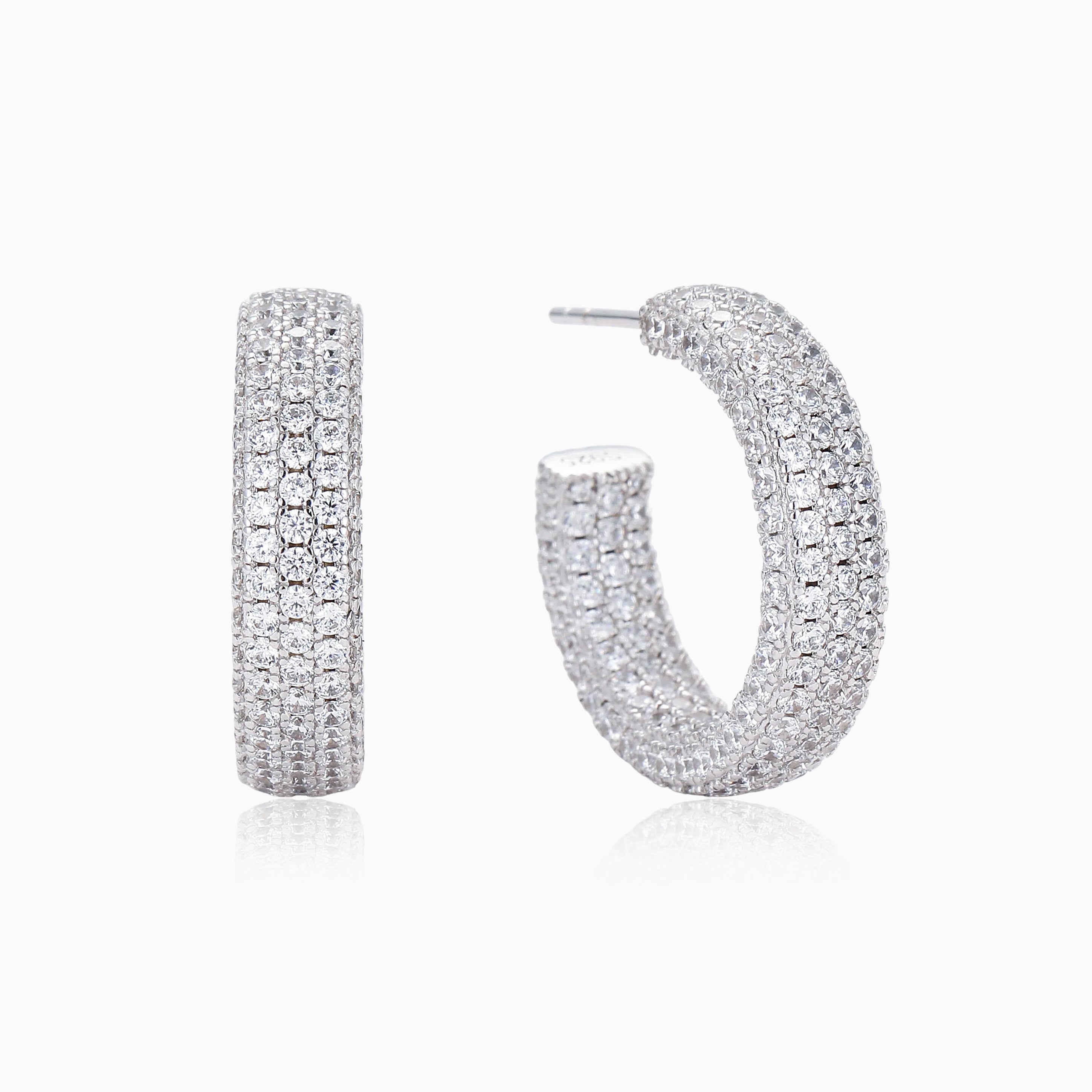 360 DEGREES OF BRILLIANCE PAVÉ CZ HOOPS