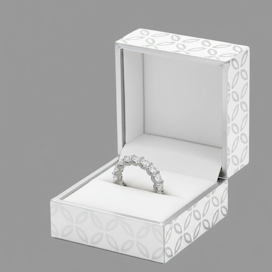 BRILLIANCE FROM EVERY ANGLE THE HYPNOTIZING MOISSANITE ETERNITY RING
