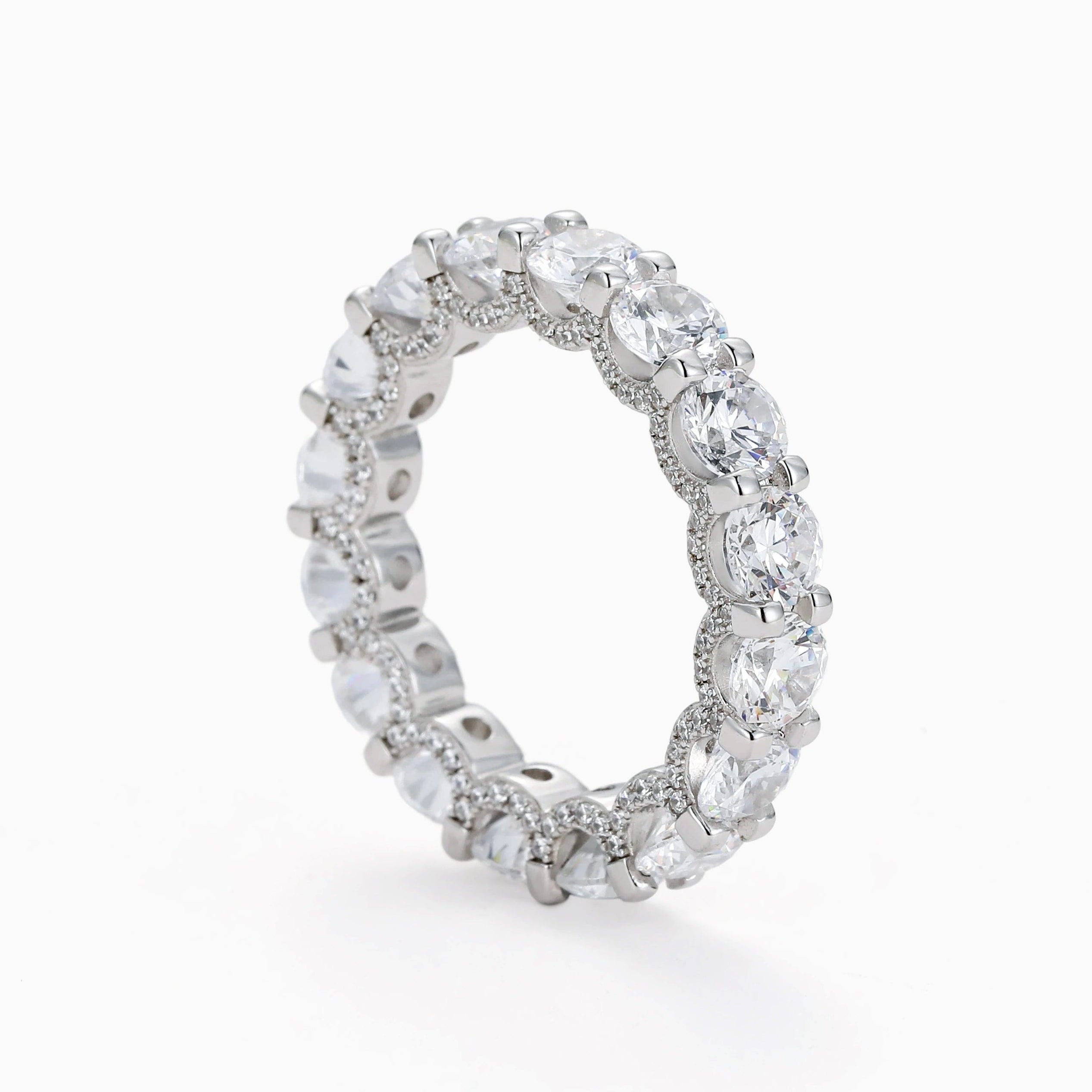 BRILLIANCE FROM EVERY ANGLE THE HYPNOTIZING MOISSANITE ETERNITY RING