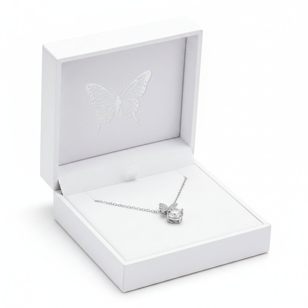 BUTTERFLY IN FLIGHT MOISSANITE PENDANT CHAIN