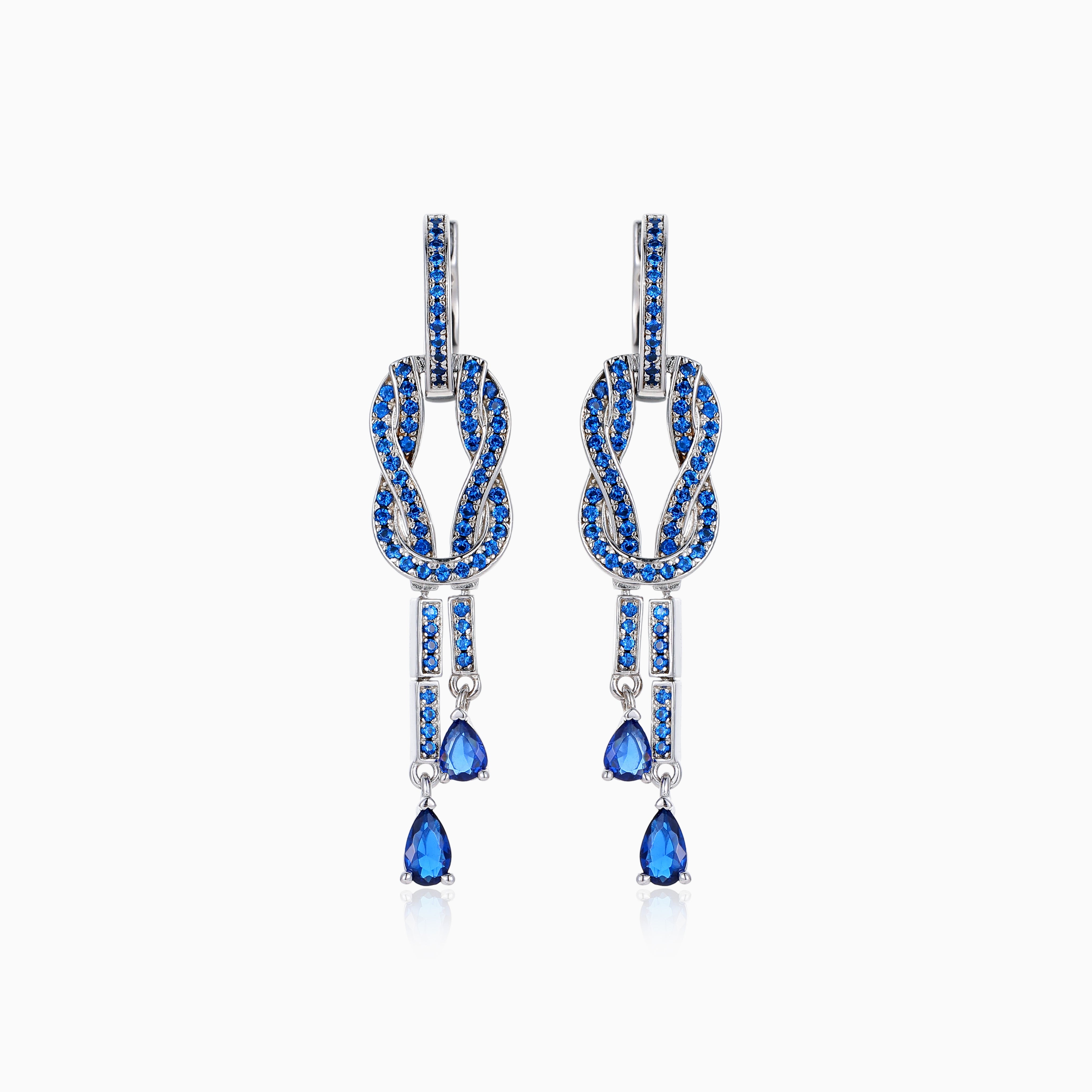 KASHMIR SAPPHIRE CZ INFINITY DROP EARRINGS