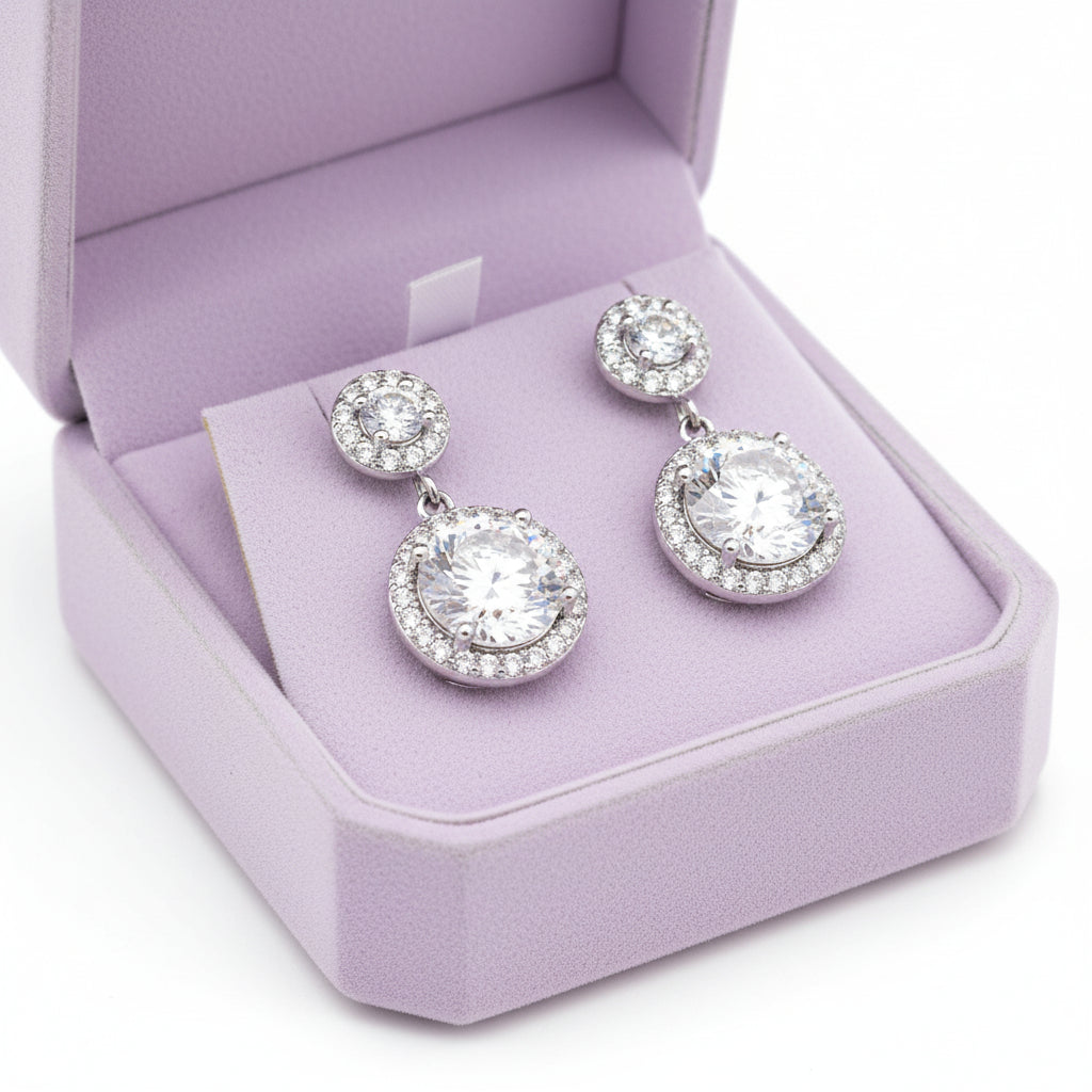 A MUST HAVE ONE CARAT MOISSANITE DROP EARRINGS