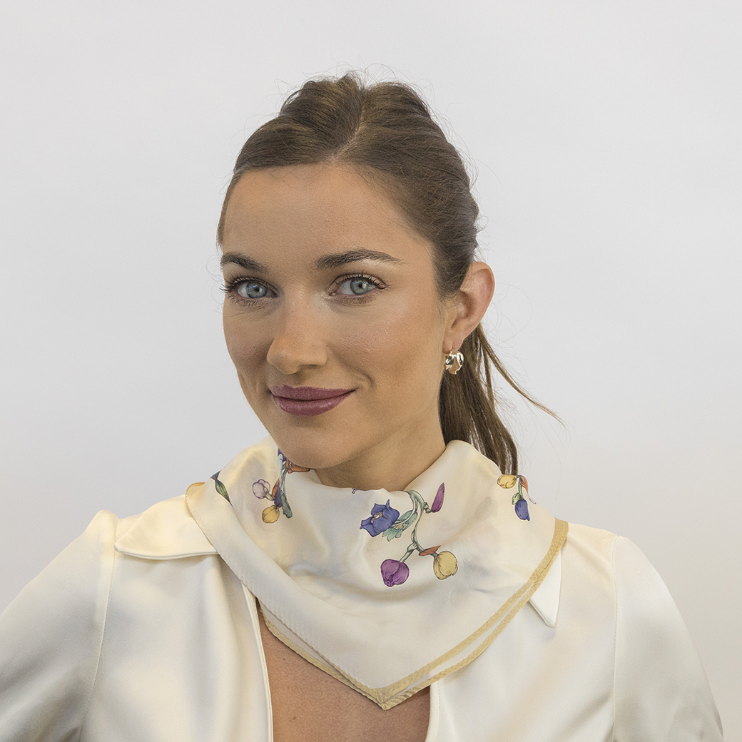 Modern organic earrings worn showing lightweight structure