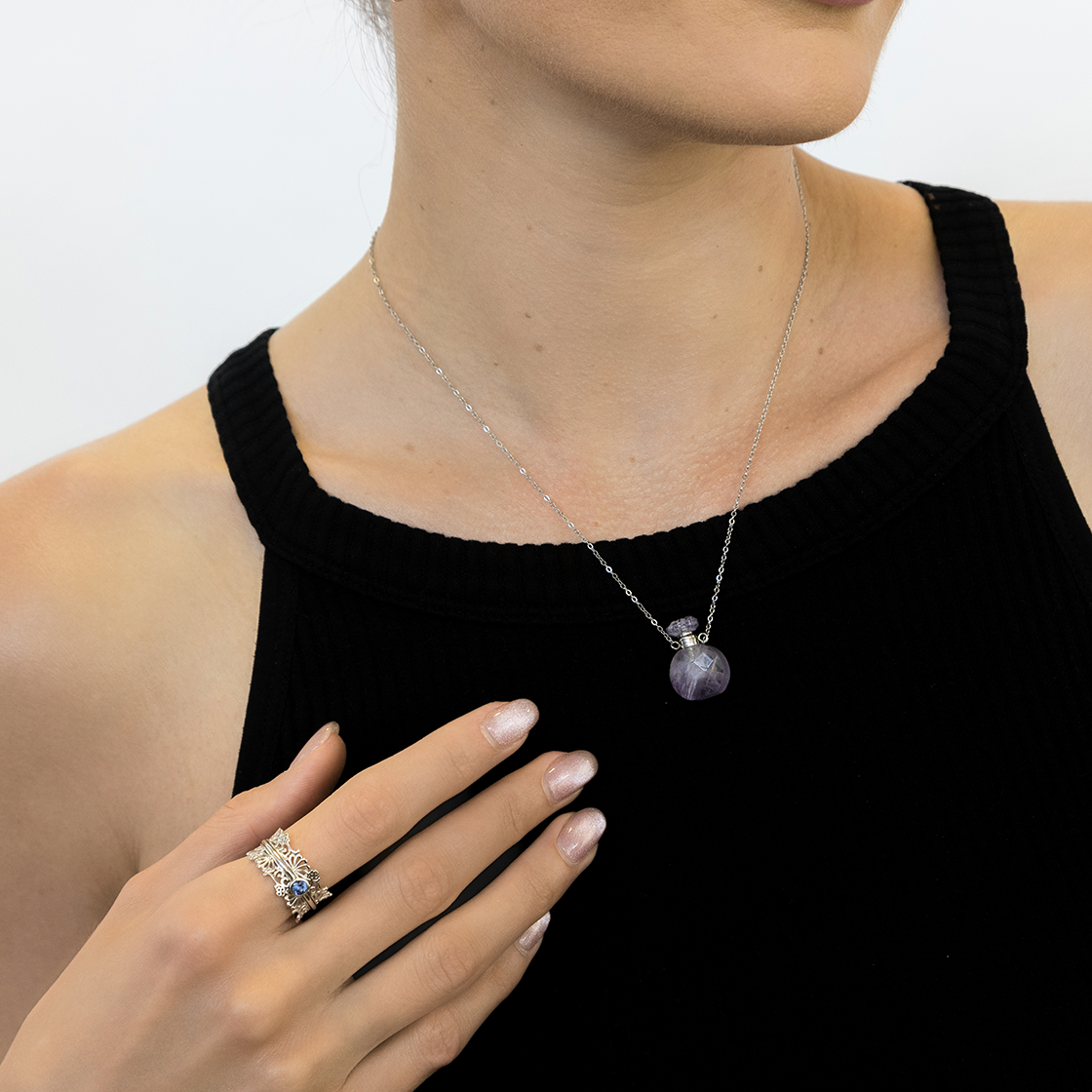 CHIC MINI PERFUME FLASK PENDANT NECKLACE