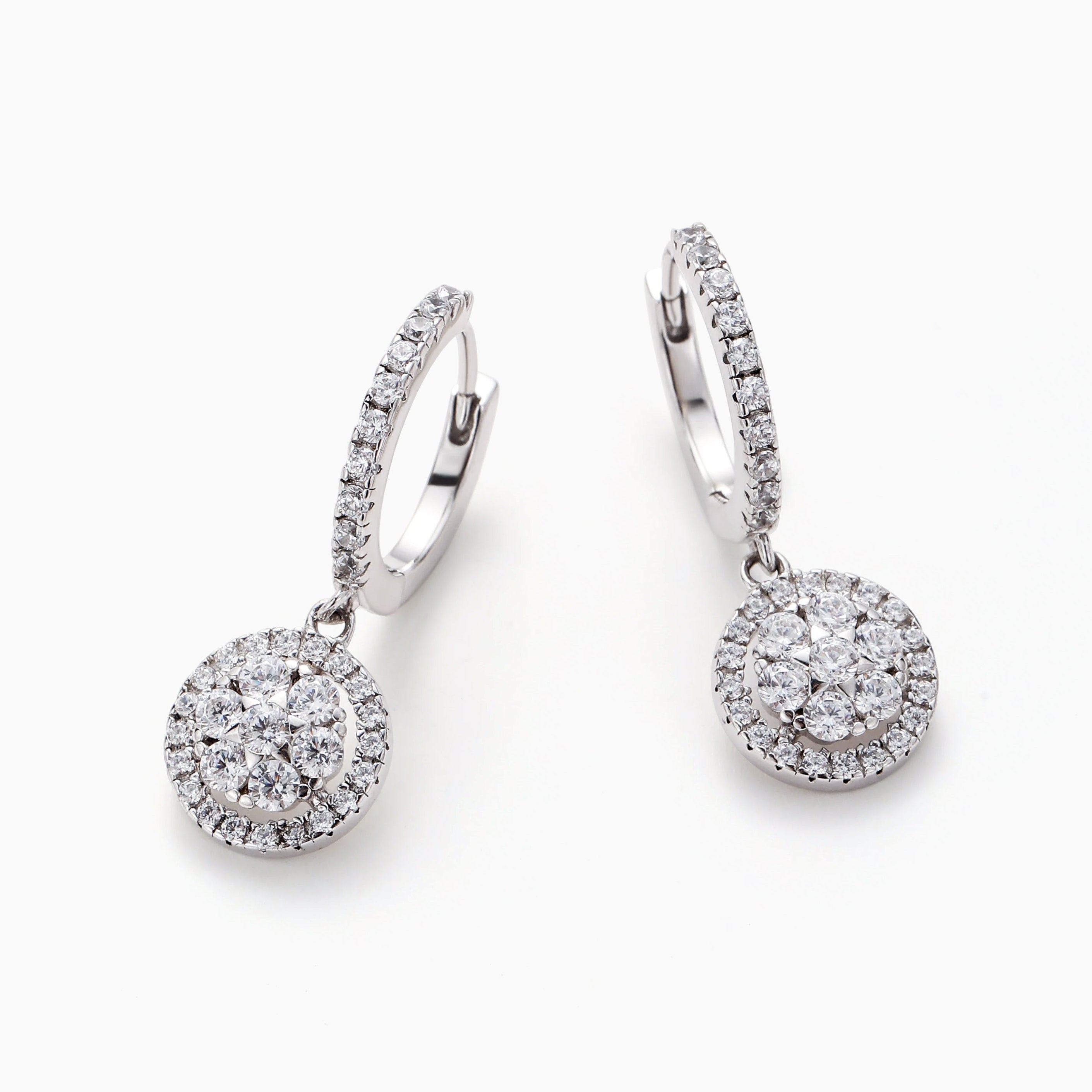 THE GO TO HOOPS WITH MOISSANITE CLUSTER CHARM